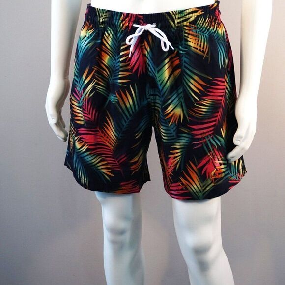 Trunks Surf And Swim Co Mens L Beachwear Shirt and Swim Short Set Feather Leaf - Picture 4 of 9